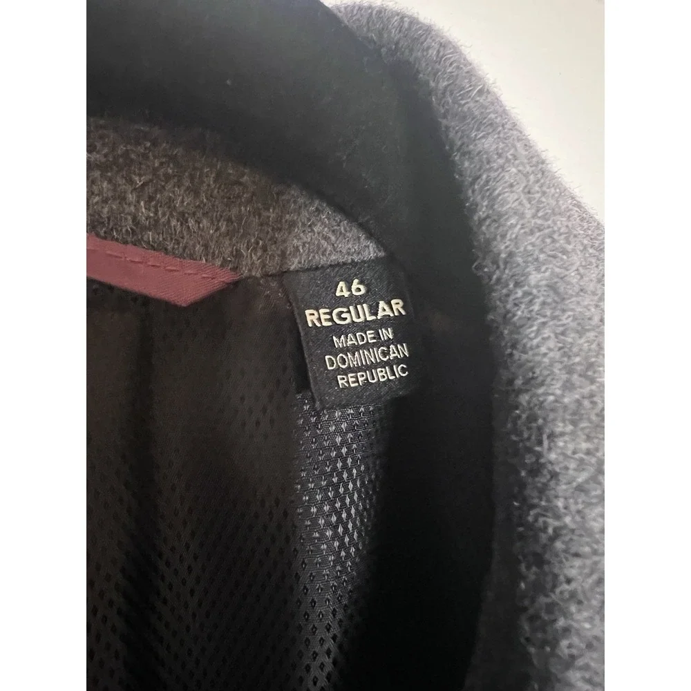 Pronto Uomo Long Overcoat Men's‎ 46R Grey Wool Single Breasted